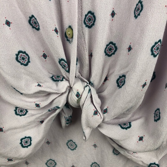 Free People Printed Light Purple Long Sleeve Top - Picture 4 of 6